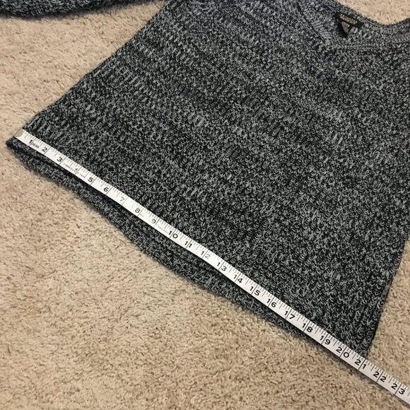 Marled Salt And Pepper Cold Shoulder Knit Sweater - Picture 12 of 14